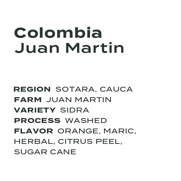 Colombia Juan Martin Sidra Washed
