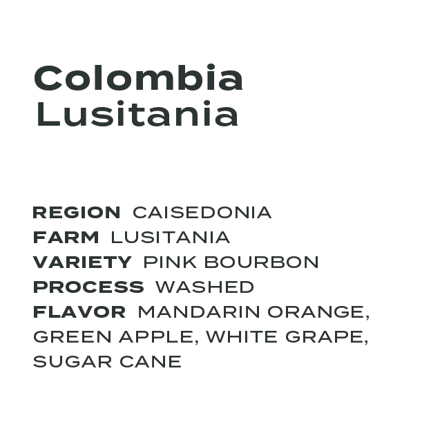 Colombia Lusitania Pink Bourbon Washed
