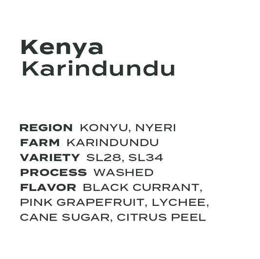 Kenya Karindundu SL28 SL34 Washed