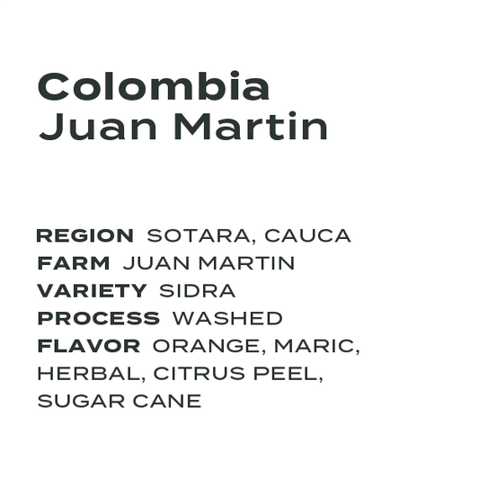 Colombia Juan Martin Sidra Washed