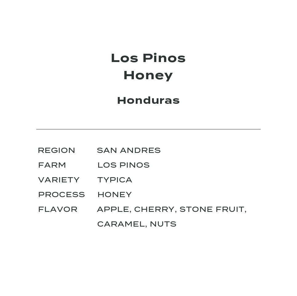 Honduras Los Pinos Typica Honey